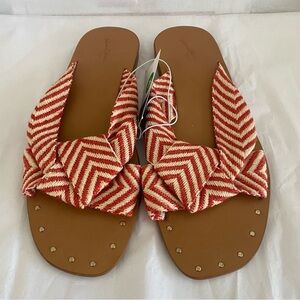 Women's Louise Chevron Print Knotted Slide Sandals Universal Thread Red size 11